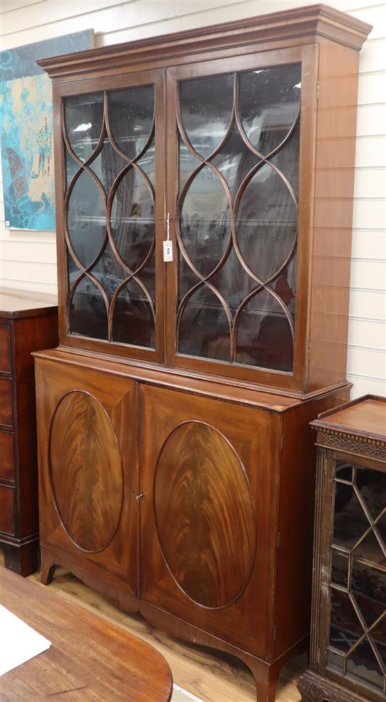 A mahogany library bookcase W.124cm